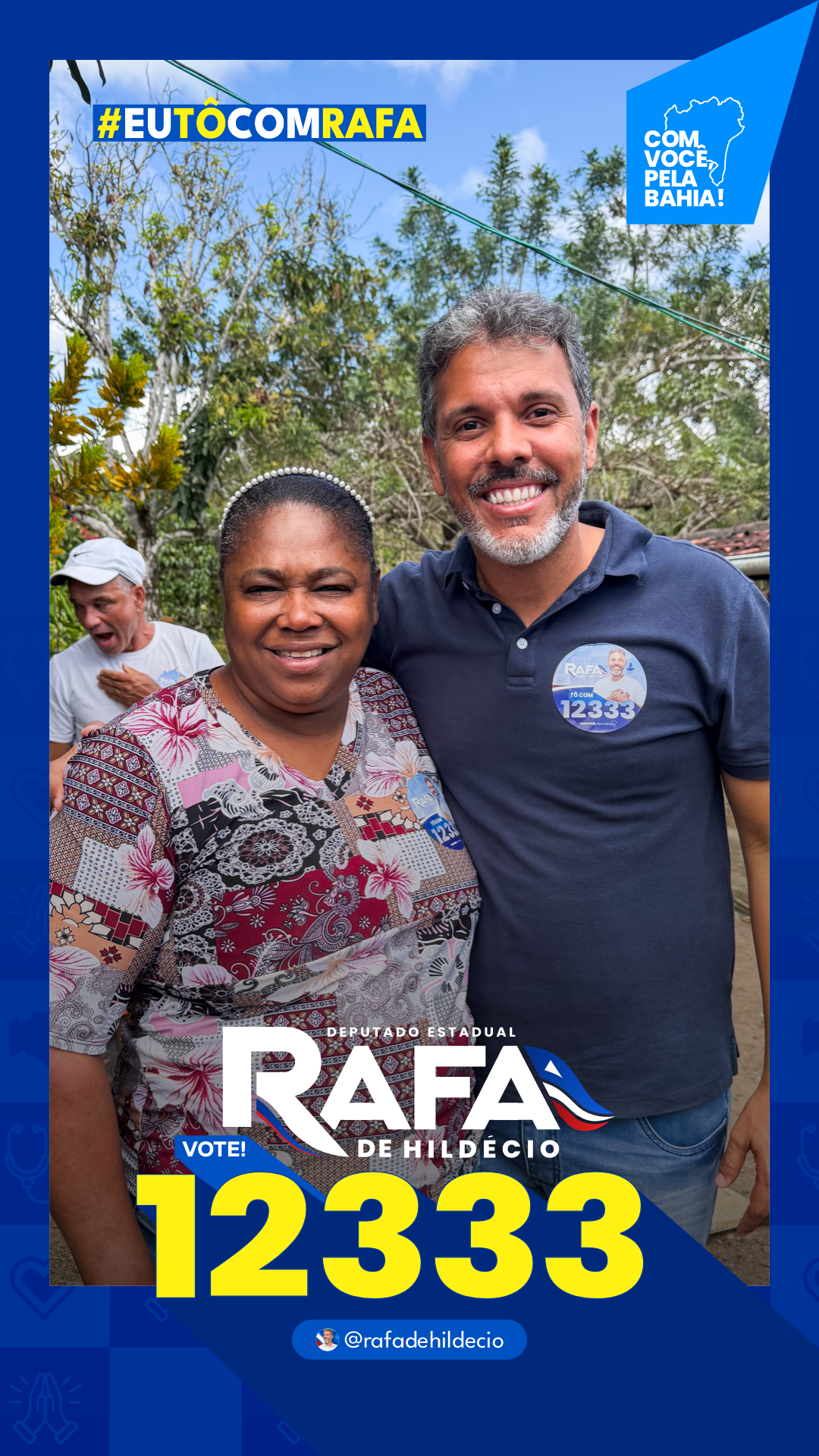 Exemplo de story com a moldura oficial do Rafa 12333